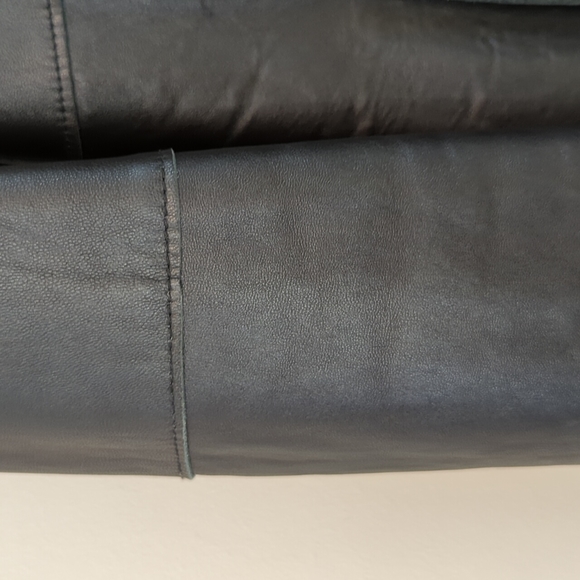 Express Vintage Genuine Leather Black Trench Jacket 13/14 - Picture 9 of 16